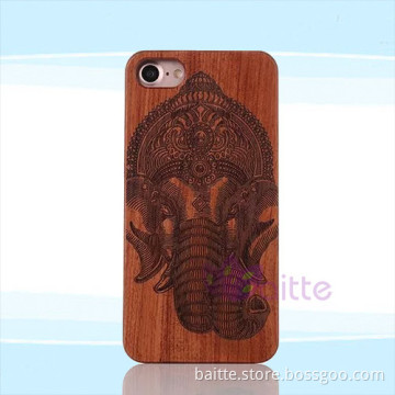 support OEM design encarving wood peice Customied wood carving case for iPhone 7 puls